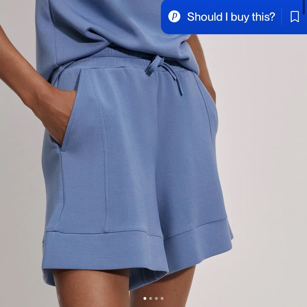 Varley Alder High-Rise Shorts in Periwinkle Blue - Picture 2 of 3